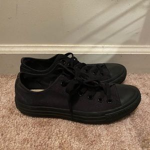 All black low top Converse